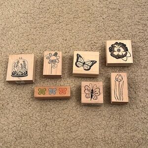 Set of 7 Garden Themed Stamps